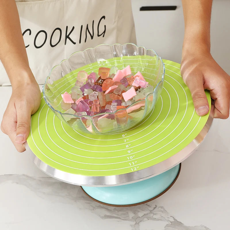 FAIS DU Cake Turntable Pat Silicone Baking Mat For Cake with Size Non-stick High Temperature Resistant Bake Tool Kitchen Gadget