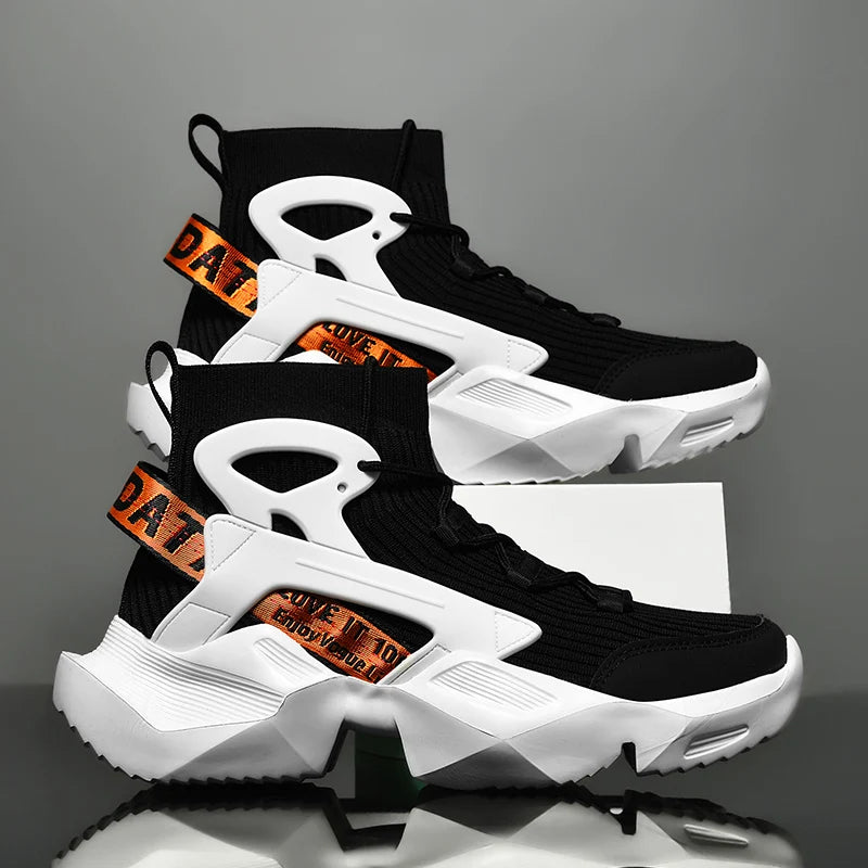 Fashion Men's Sneakers High Street Luxury Shoes Men Sock-like Comfy Sports Shoes Breathable Lightweight All-match Walking Shoes