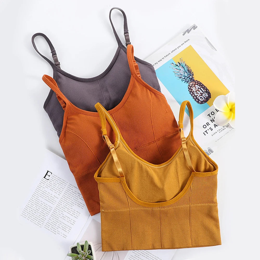 Women elegant Tops Tube Push Up Bra Female Streetwear Sleeveless Camis Seamless Sport Lingerie Tee Crop Top Bandeau Top Tanks