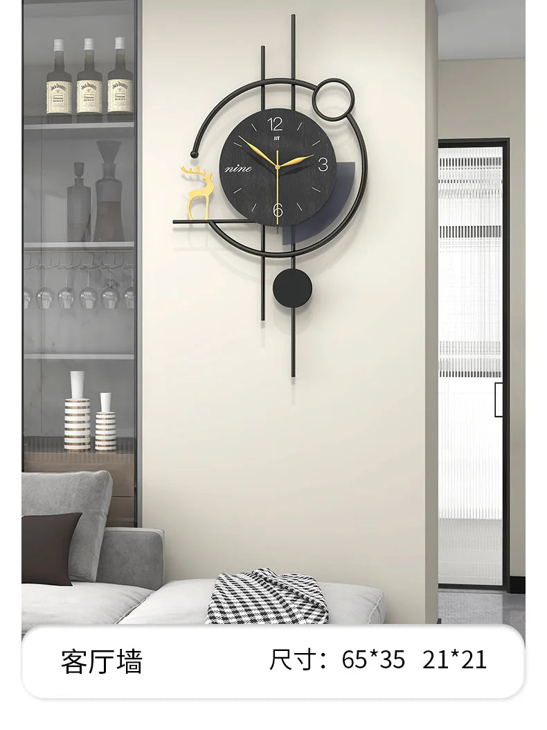 Artistic Living Room Wall Clock Modern Light Luxury High-end Home Restaurant Decoration Creative Silent Wall Clock