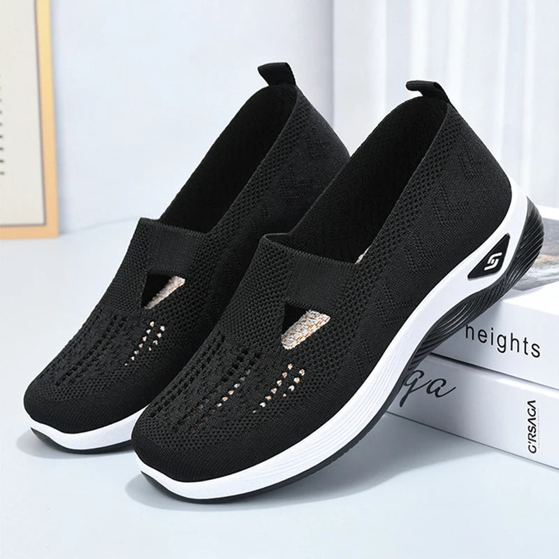 Women Wedges Sneakers High Quality Shoes Slip On Flats Men Loafers Breathable Mesh Running Sneakers Ladies Sport Shoes