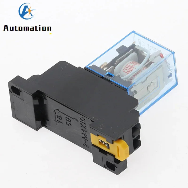 Leistungsrelais 220/240V AC 10A DPDT - 8-Pin Spulenrelais mit Sockelbasis