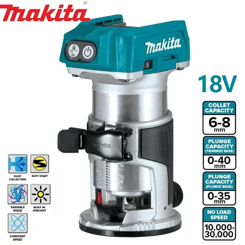 Makita DRT50 Cordless Trimmer Rechargeable Trimming Machine Brushless Slotting Tool Milling Woodwork Engraving Machine Original