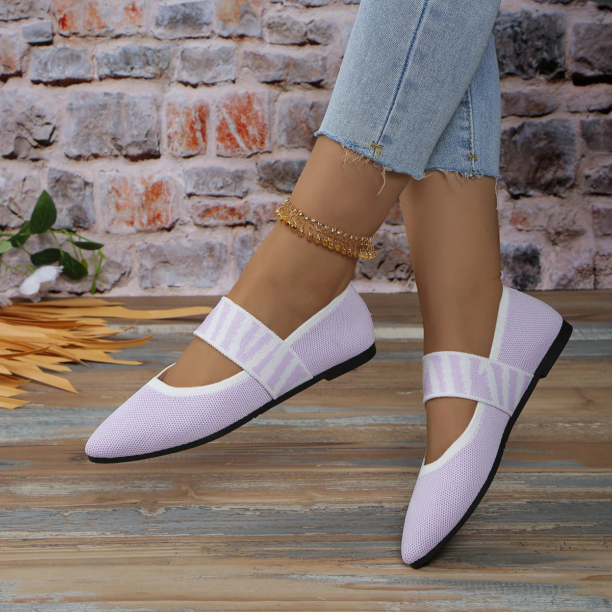 Women's Ballet Flats Casual Shoes Low Heel Barefoot Elegant Woman Sneakers Socofy Comfortable Pointed Toe on Offer Free Shipping