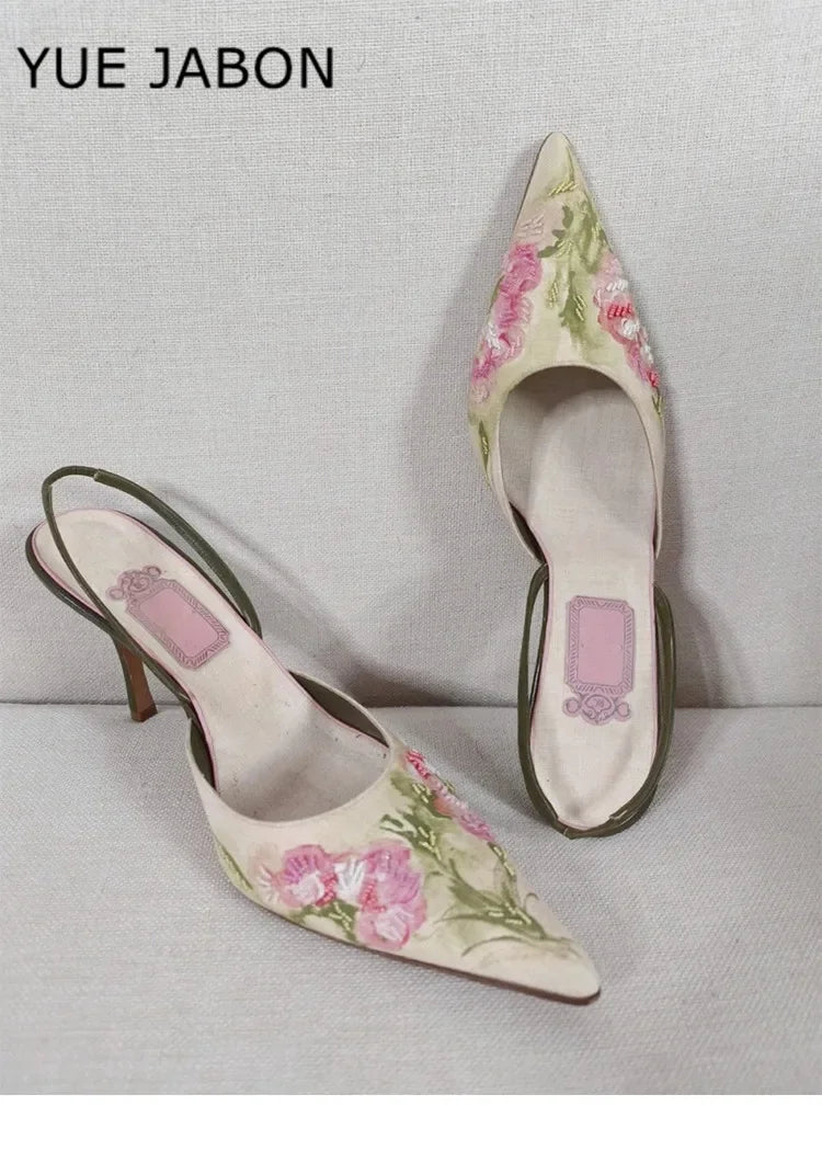 Luna Milano Spitzbestickt Pumps - Hoher Absatz 7cm Stiletto
