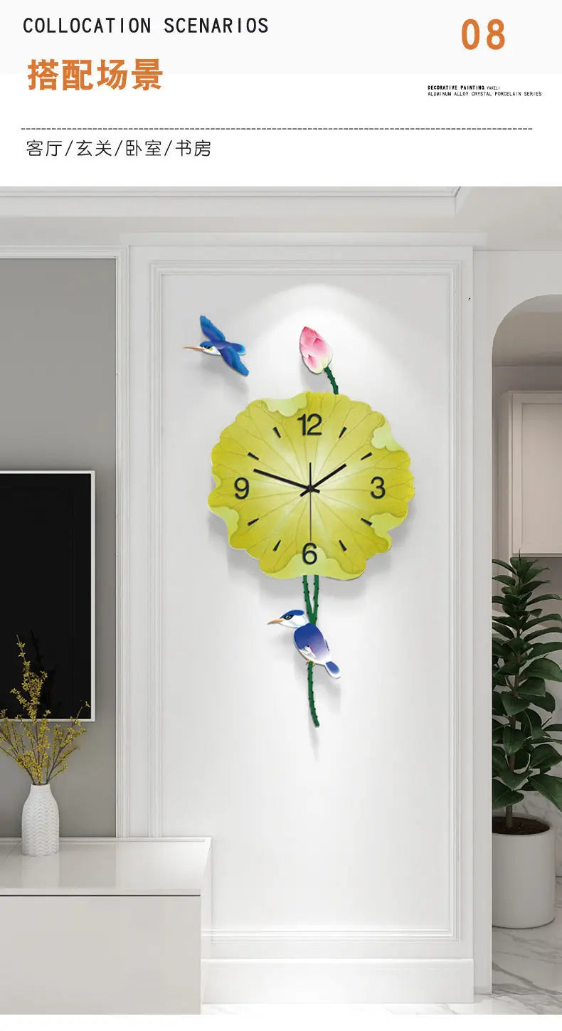 Chinese clock wall clock living room creative quiet clock light luxury modern simple wall decoration table home