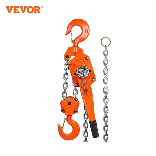 VEVOR Manual Lever Chain Hoist G80 Galvanized Carbon Steel with Weston Double-Pawl Brake Auto Chain Leading & 360° Rotation Hook