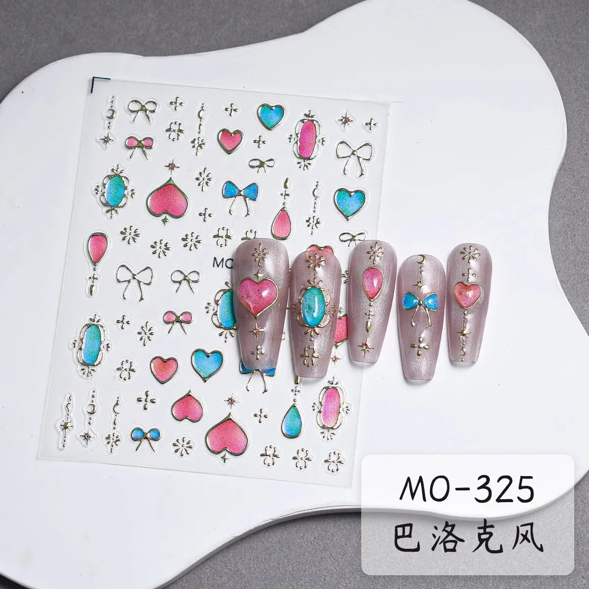 TSZS TO3913 Decorațiuni unghii 5D strălucitoare - Inimă și Lună 1 buc