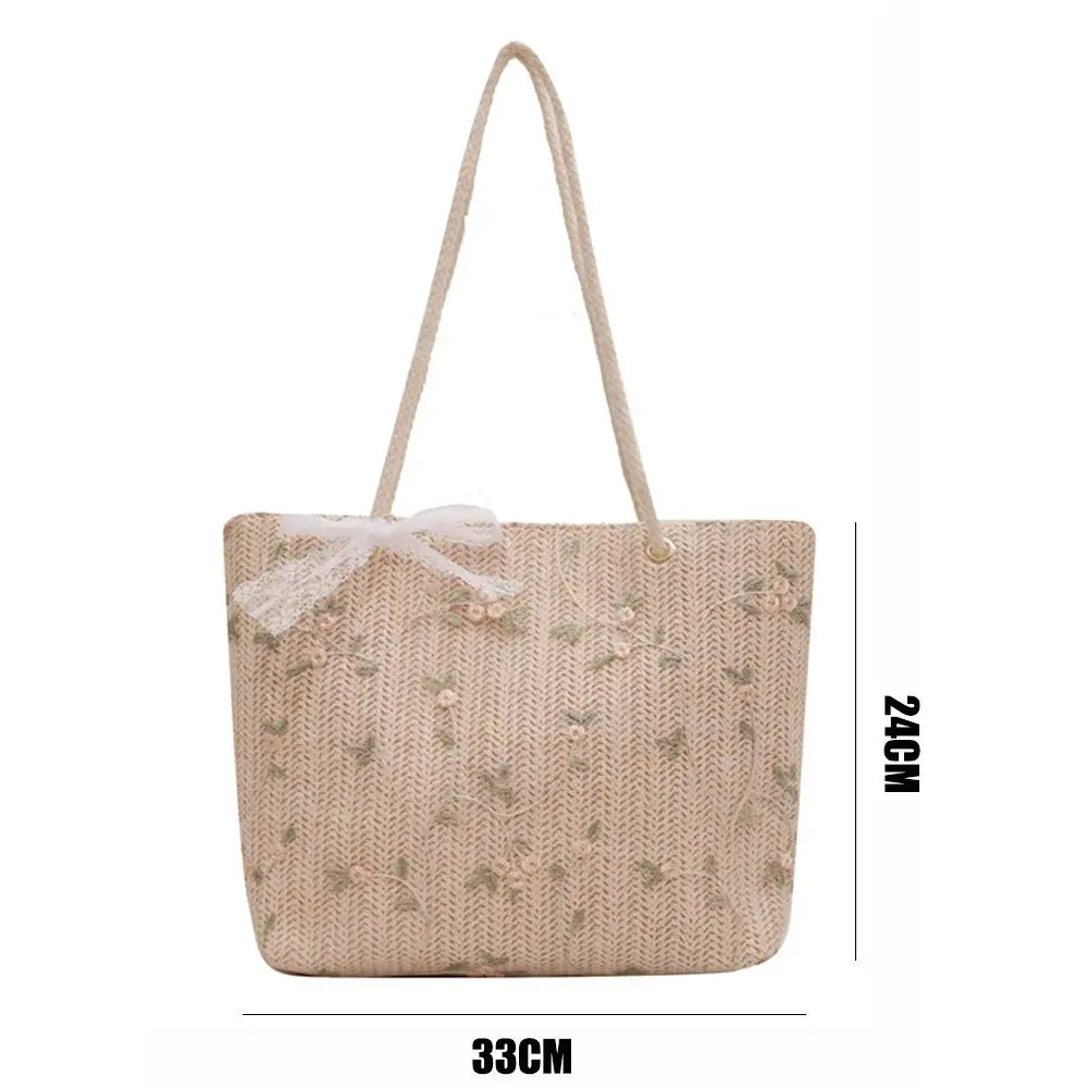 Beach Woven Large Capacity Tote Shoulder Bag Handbags Straw Bags