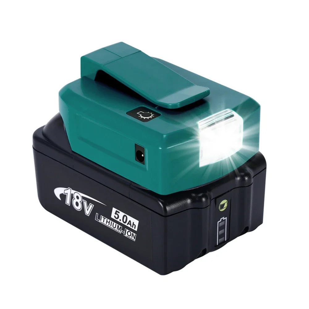 Work Light Portable Lighting Flashlight 14.4-18V Li-Ion Battery 12W for Makita Battery and Charger with USB Port for Outdoor Use
