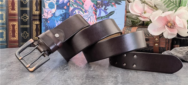 Herren Ledergürtel 2025 - Super Wide 4.2CM Luxury Thick Genuine Leather Double Buckle