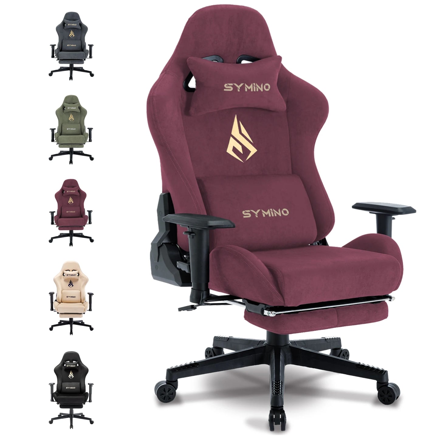 Gaming-Stuhl 2025: Symino Gaming Chair Ergonomic Gamer Chair Footrest - Breathable PC Chair Adjustable Lumbar Cushion Headrest Collection