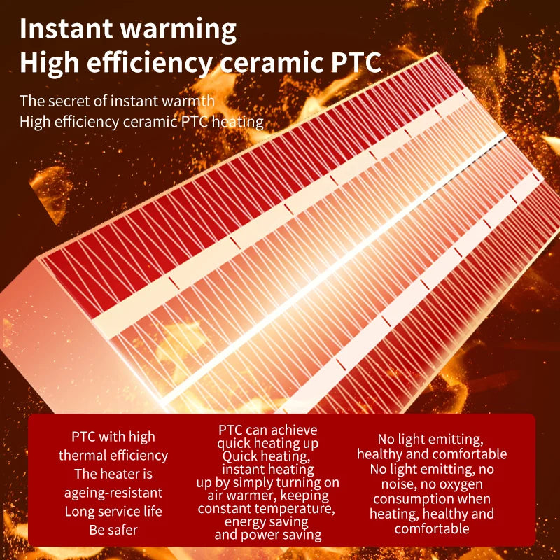 ATWFS 500W/220V Elektrischer Heizer für Räume PTC Keramik Elektrische Heizer Blatt Portable Hausheizung Fuß Handwärmer