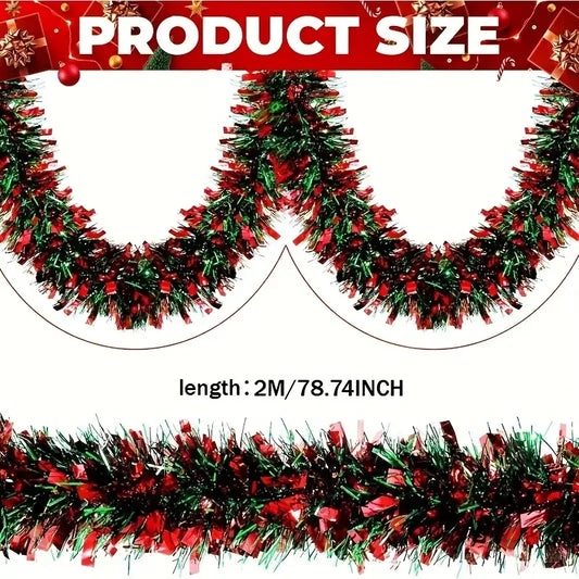 1/3/5Pcs 2M Weihnachten Streifen Band Rot Grün Lametta Girlande Weihnachten Baum Hängende Ornamente Hause dekoration Neue Jahr Party Liefert