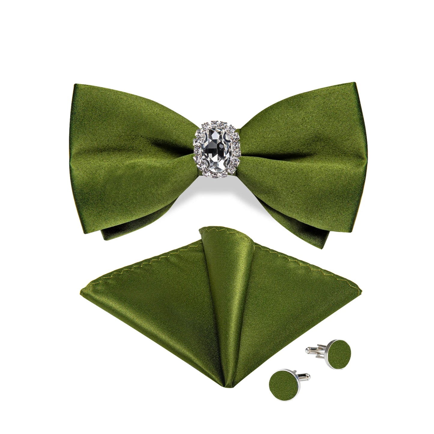 Designer Men's Silk Bowties Pocket Square Cufflink Set for Man Wedding Pre-tied Bow Ties Fashion Butterfly Knot Business Bowties