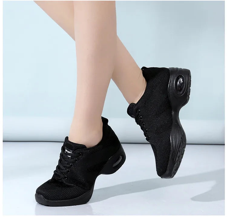 Sneakers Dance Shoes For Women Flying Woven Mesh Comfortable Modern Jazz Dancing Shoes Girls Ladies Outdoor Sports Shoes