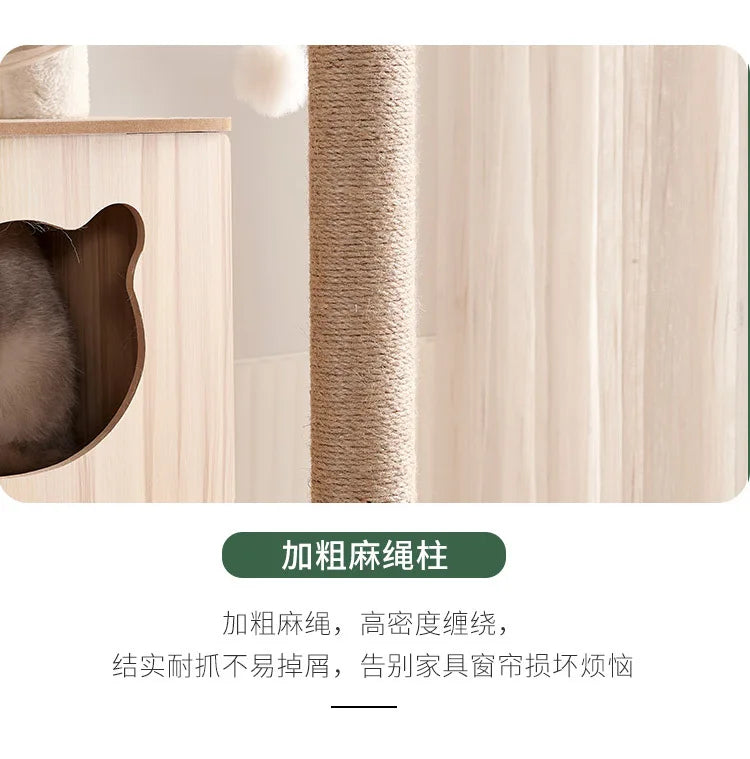 Großer Holz Katzenbaum Mit Raum Pod Multi-Level Katzen Turm & Kratzbäume Langlebig Katzen Möbel Für Indoor Katzen Katzen Spielzeug
