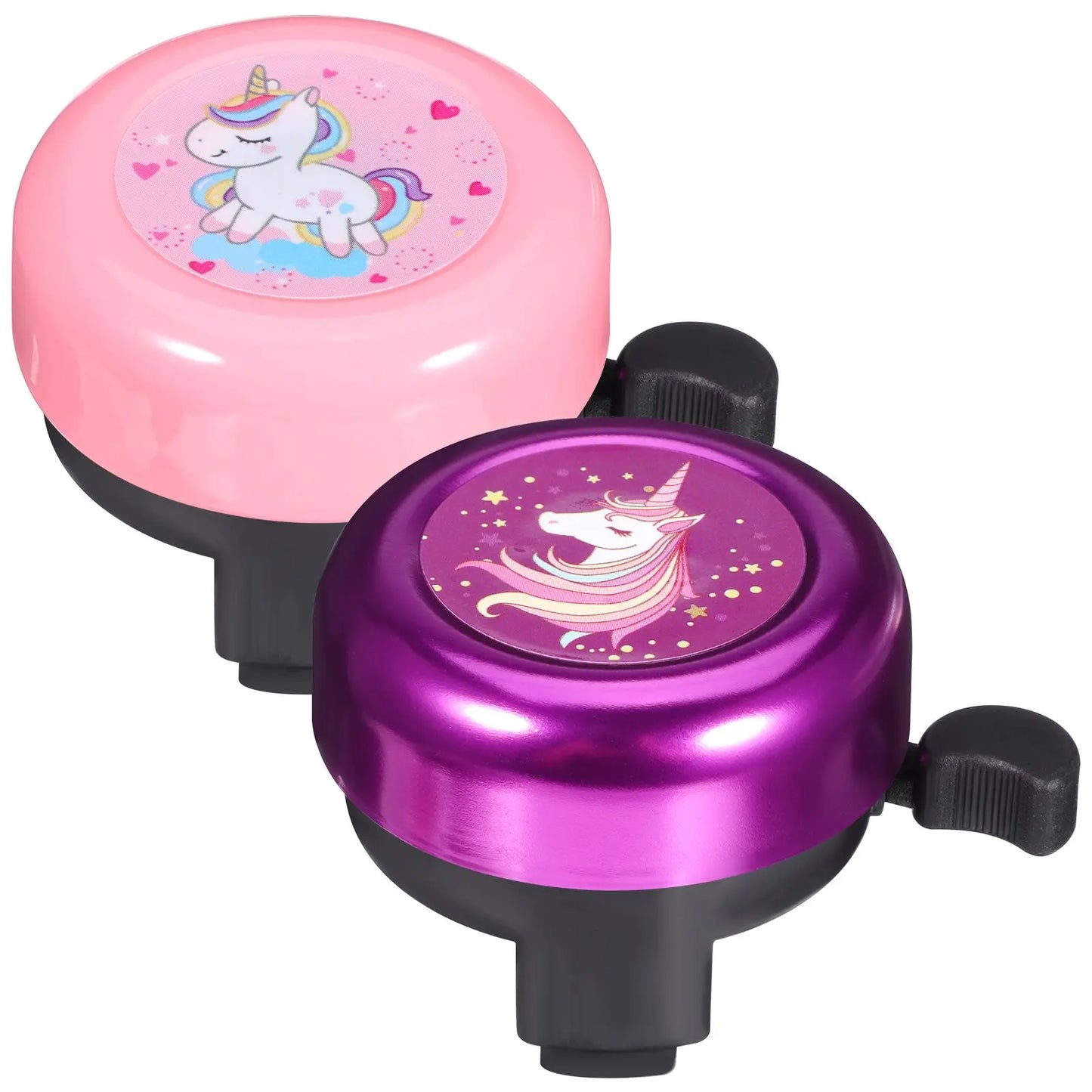 Fahrradklingel 2025: 2pcs Bike Bell Children's Car Bell Cartoon Unicorn - Pink Horse Kids Toddler Bicycle Accessories Safe Loud Durable Collection