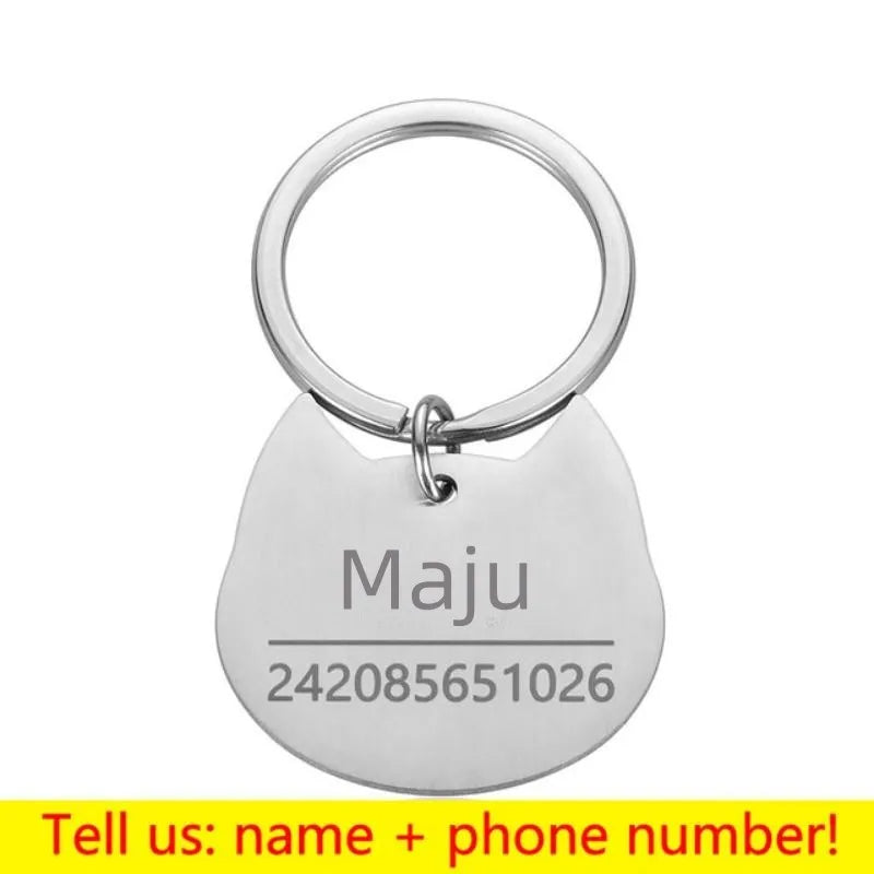 COOYOMOO Personalisierte Gravierte Katze Hund 2025: Haustier ID Tag Anti-Verlust Halsband Anhänger - Gravur Name Welpen Katzen Edelstahl Silber Gold Roségold