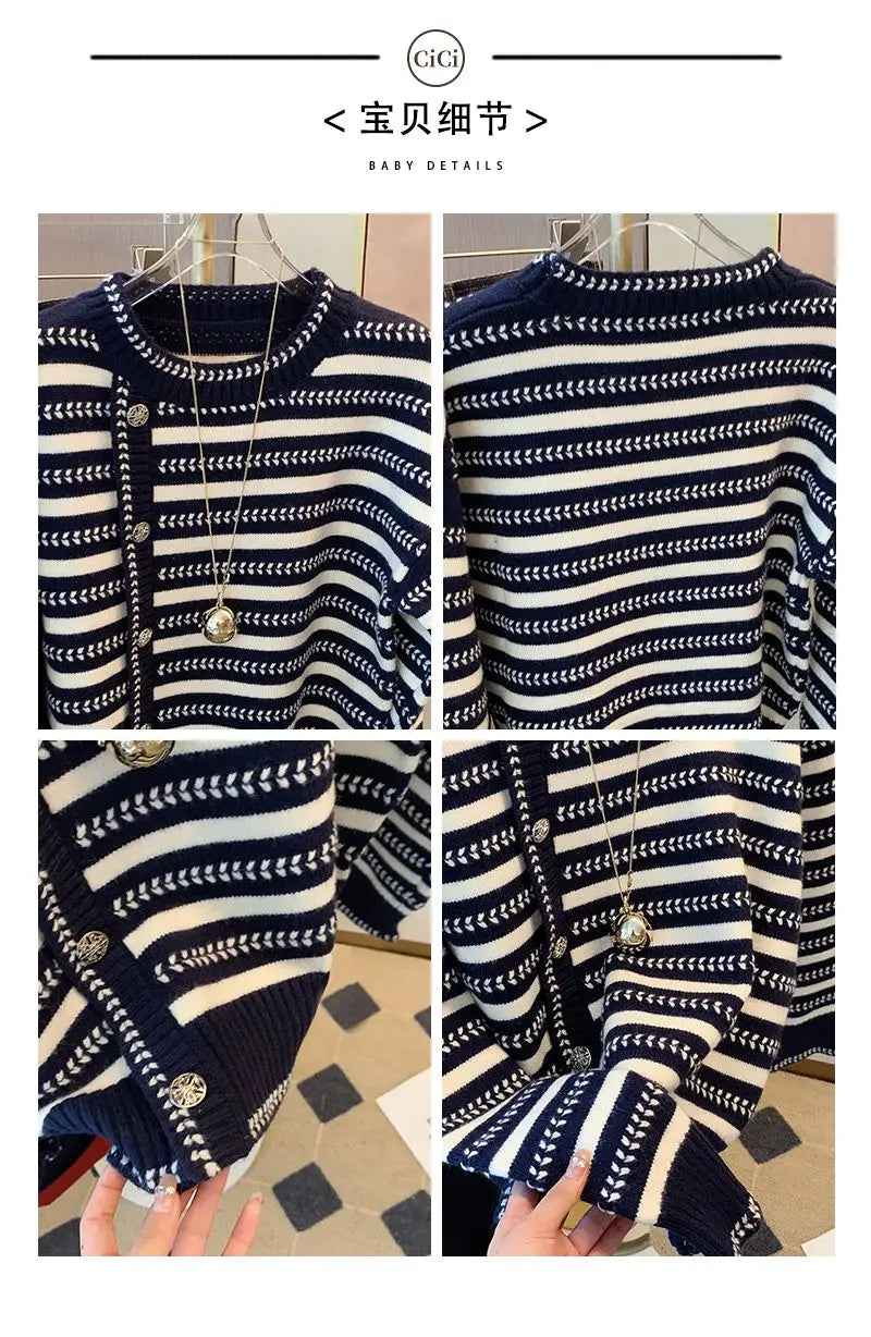 CN Cardigan Diagonalstreifen Muster - Normal Passform, Material Poly, Gewicht 120–220 g/m²