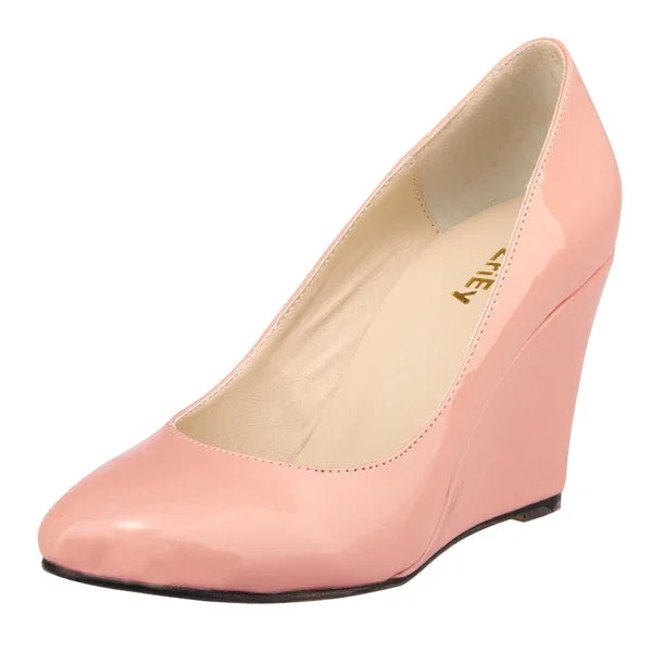 Women Wedges High Heels Pumps Shoes Elegant Spring Casual White Nude Platform Heeled Office Party Wedding Shoes Large Size 42