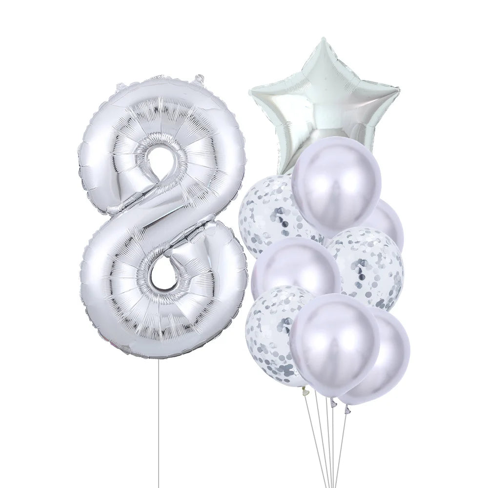 GIHOO 21118 Zahlenballons Roségold - 10 Stück 40 cm Latex