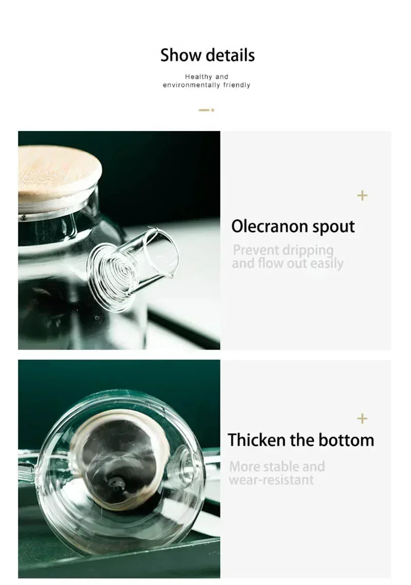 Borosil TeaPro Klarer Teekessel - 1L 1,8L Borosilikatglas