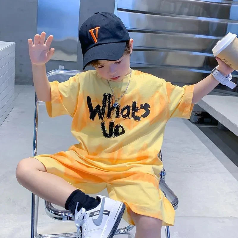Jungen-Streetwear-Set 2025: 'What's Up' Quick-Dry - Urban Expression Collection