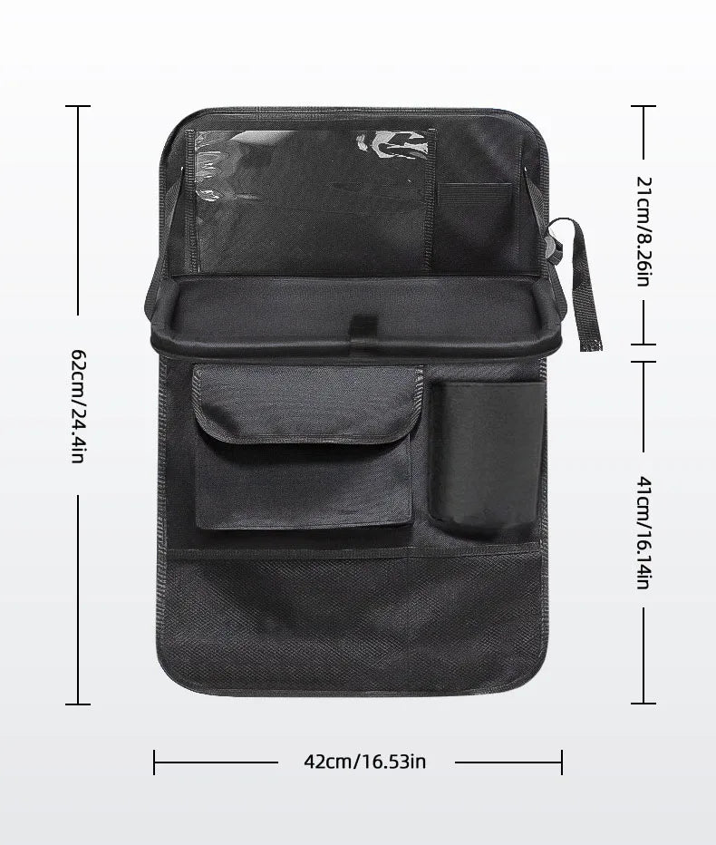 Geantă de depozitare pentru scaunul din spate al mașinii, capacitate mare, organizator cu mai multe buzunare, pliabil, pentru masă, tavă pentru tabletă, geantă agățată