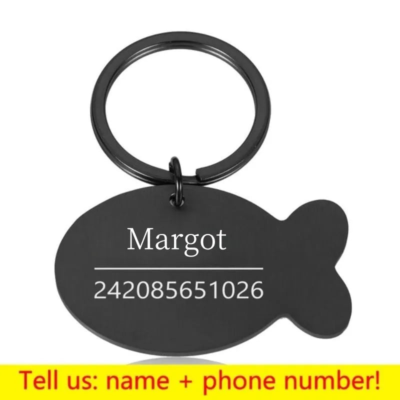 COOYOMOO Personalisierte Gravierte Katze Hund 2025: Haustier ID Tag Anti-Verlust Halsband Anhänger - Gravur Name Welpen Katzen Edelstahl Silber Gold Roségold