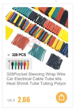 328Pcs Sleeving Wrap Wire Car Electrical Cable Tube kits