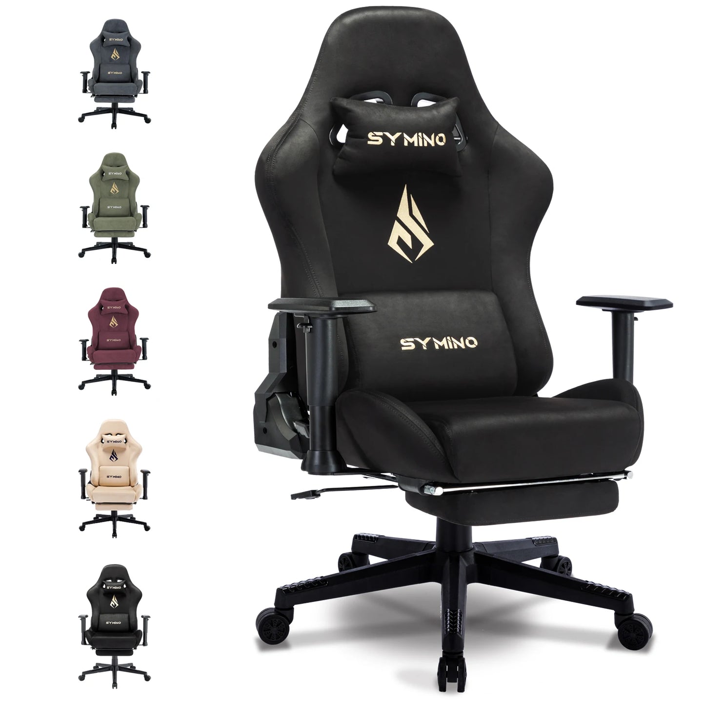 Gaming-Stuhl 2025: Symino Gaming Chair Ergonomic Gamer Chair Footrest - Breathable PC Chair Adjustable Lumbar Cushion Headrest Collection