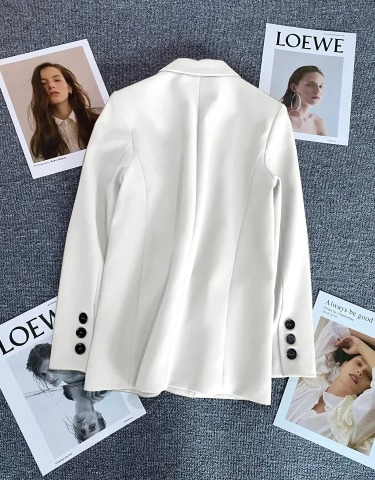 Elegant Office Lady Blazers for Women 2024 Fashion Long Sleeve Single Button Blazer Coats Female Top Suit Jackets Outerwears