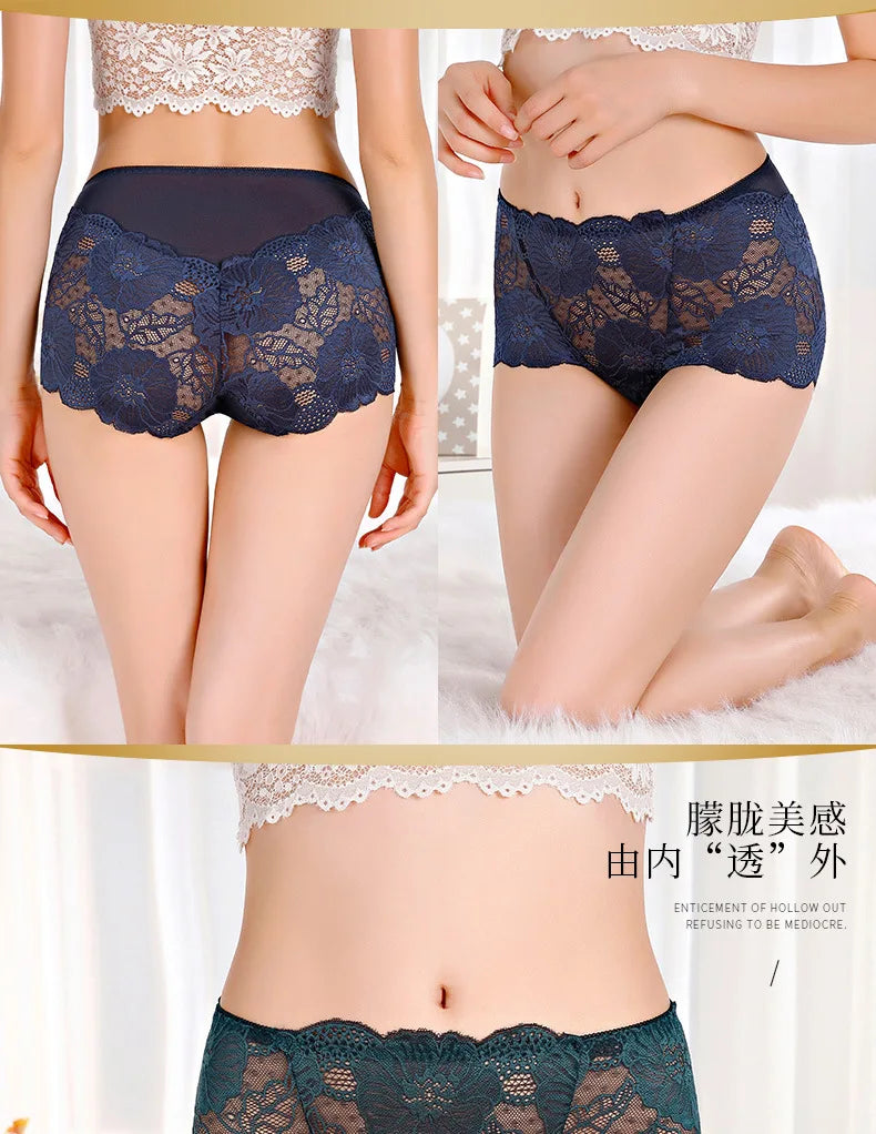 Plus Size Beliebte Unterwäsche Frauen Höschen Slips für Weiblich Hipster Unterhose Elegant Lingerie Spitze Baumwolle Tanga Brazilian Große Größe Beliebter Verkauf