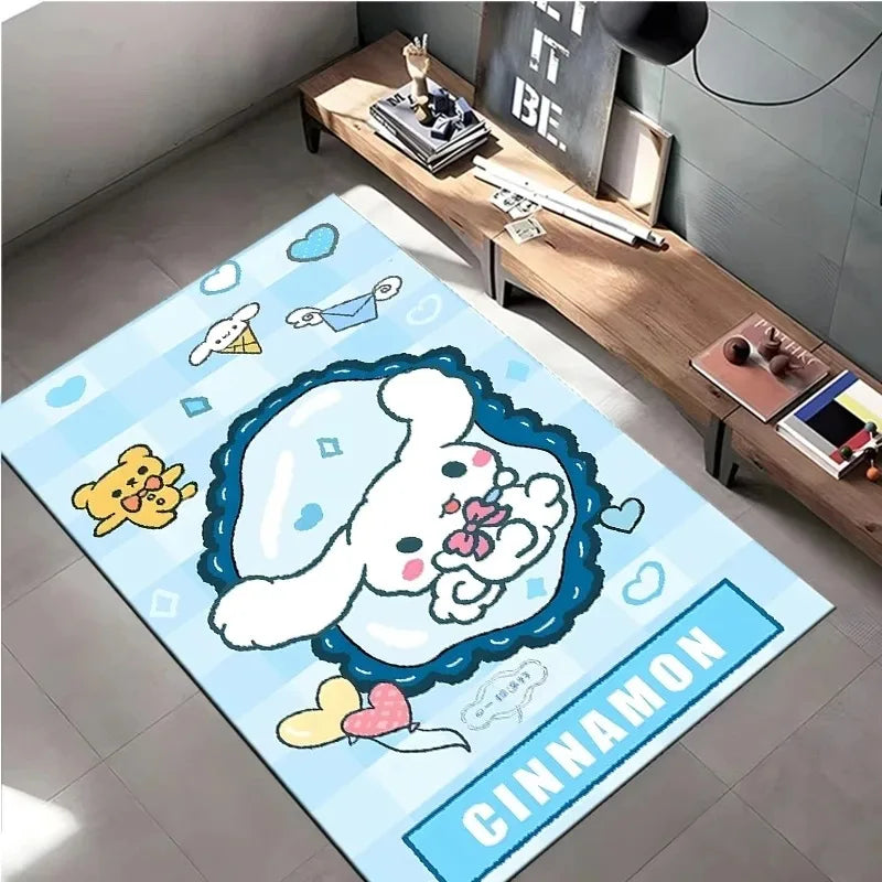 Cute cartoon Sanrio cinnamon dog printed carpet kids room game non-slip soft floor mat living room bedroom home decoration