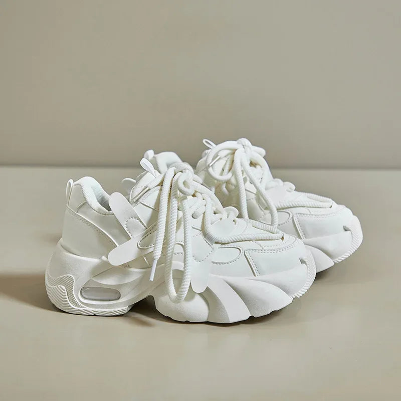 Shijunyi Dicke Sneaker Atmungsaktiv - Plateau 3cm Schnürung - Golden Bridge Store