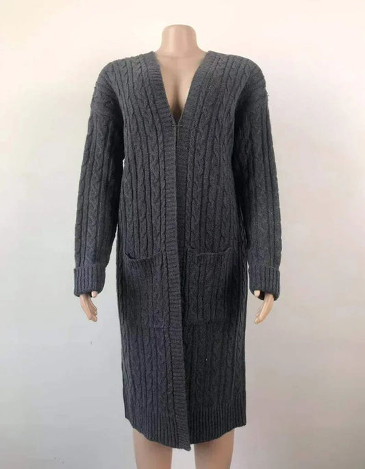 Yszwdblx Lang Cardigan - Größe XL, Baumwolle, Schwergewicht