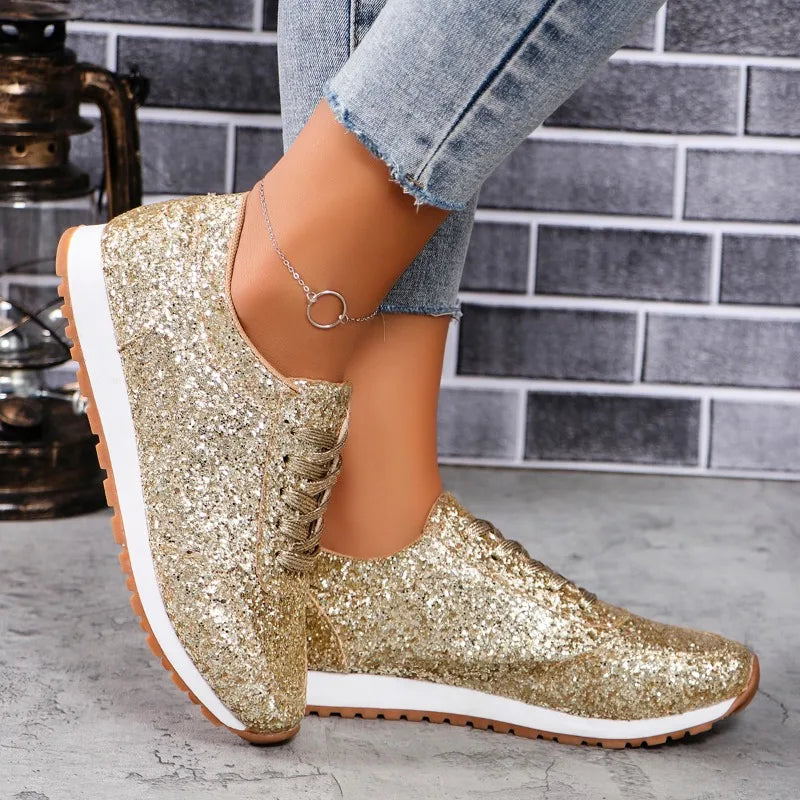 Sneakers Women Casual Shoes Women Fashion Autumn Sequin Sneakers Women Shallow Platform Vulcanize Shoes Zapatillas De Mujer