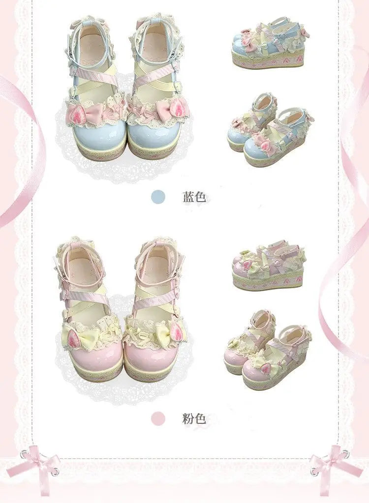 Lolita-Schuhe 2025: Thick-Sole Platform Cross-Strap - Princess Party Collection