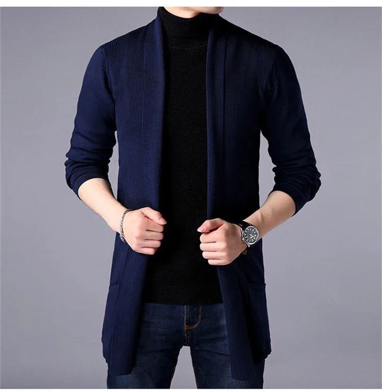 Marke SlimFit Cardigan - Herren Medium Polyester Vollarm