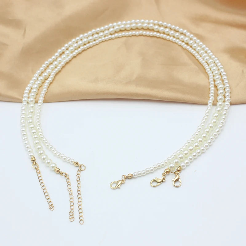 DAIZHEMEI GIFT Perlenkette Mit Anhänger - 42 5cm Beige