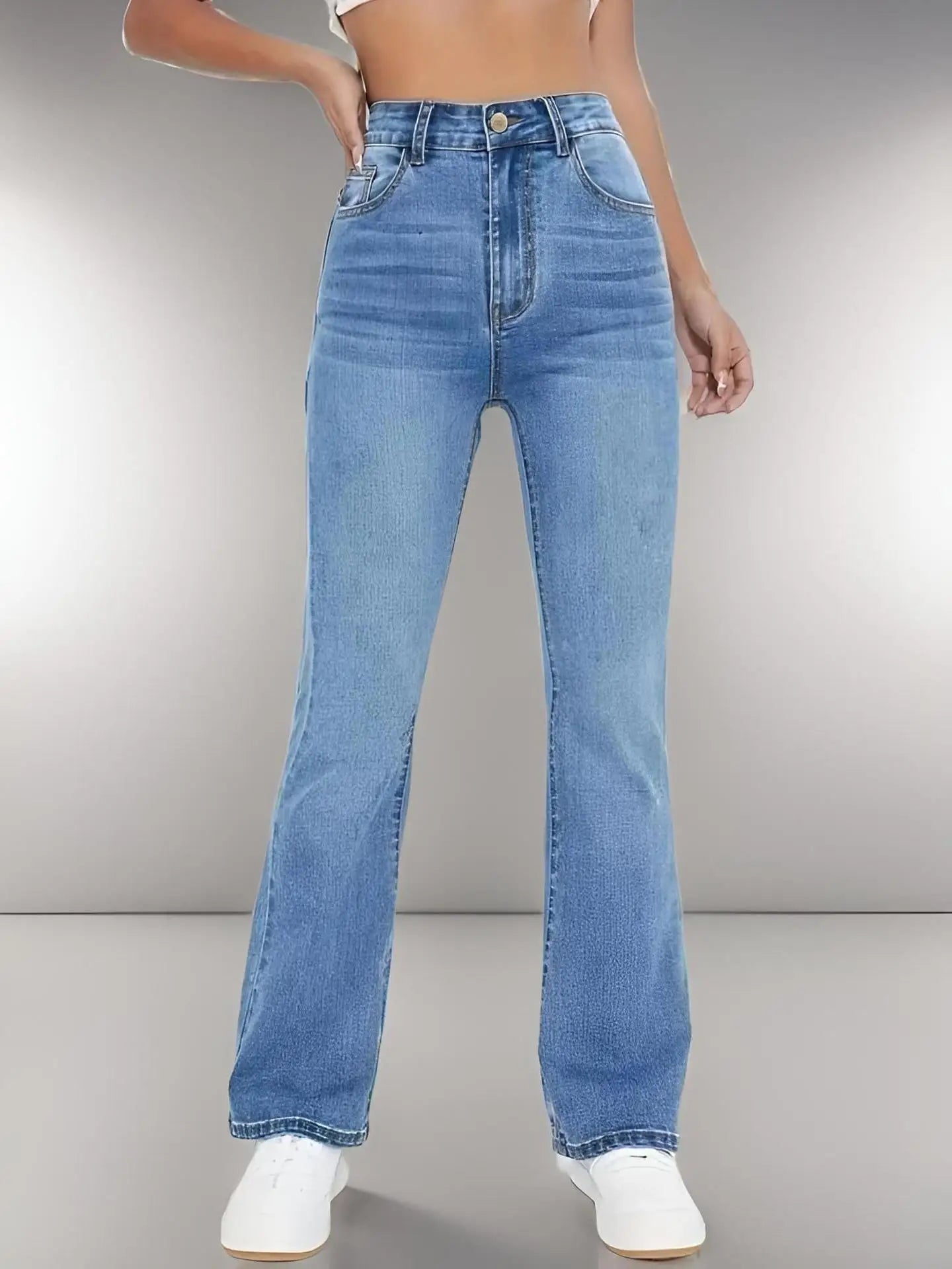 Blugi ModaLina Slim cu talie înaltă - Denim slim 28-34