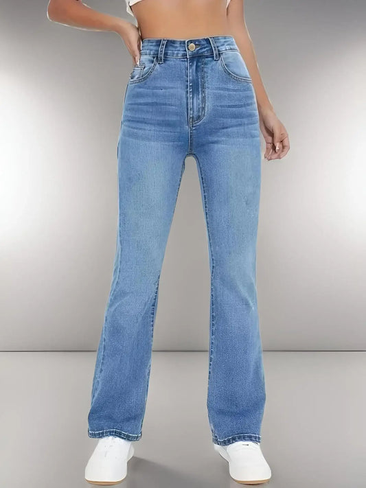 ModaLina Slim Jeans Hohe Taille - Schlank Denim 28-34 - Golden Bridge Store