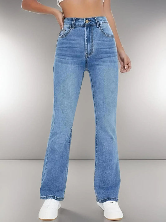 ModaLina Slim Jeans Hohe Taille - Schlank Denim 28-34 - Golden Bridge Store