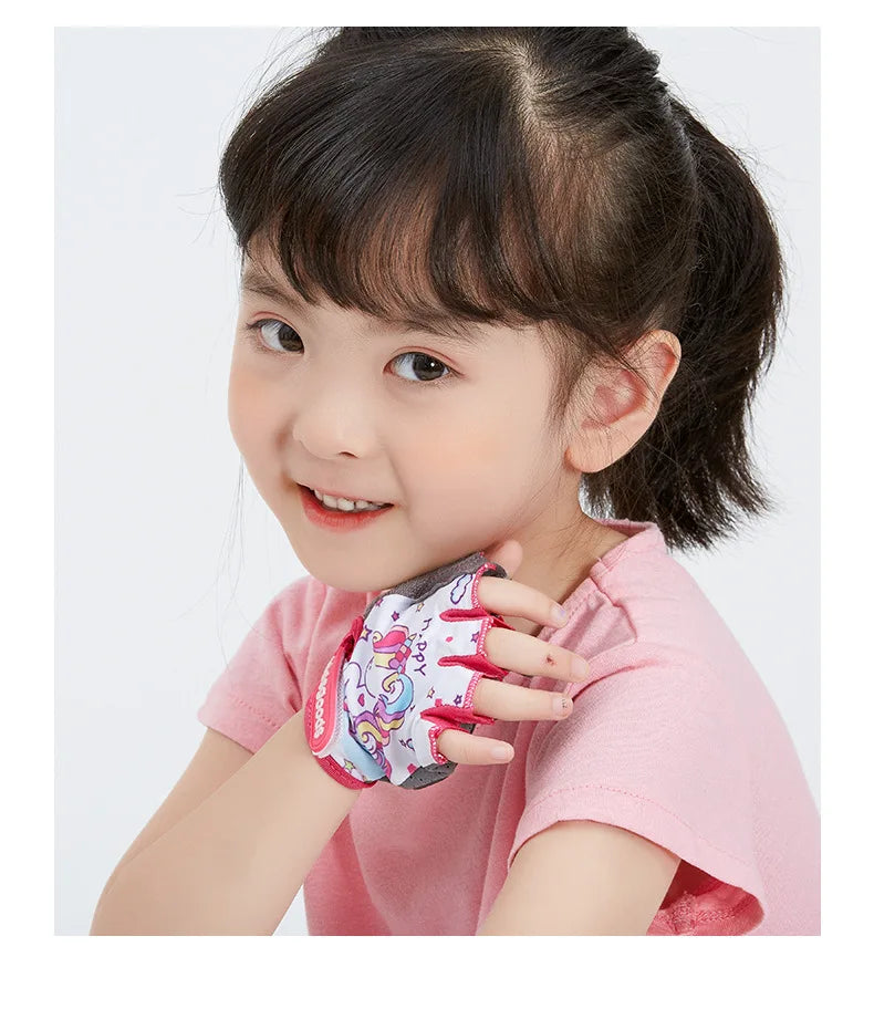 Kids Cycling Gloves Half Finger Skate Child Mountain Bike Bicycle Gloves Sports Gloves for Boys and Girls Children