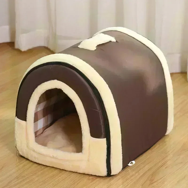 Winter Pet Cat Bed Foldable Dog House Dog Villa Sleep Kennel Removable Nest Warm Enclosed Cave Sofa Big Dog Kennel Pet Supplies