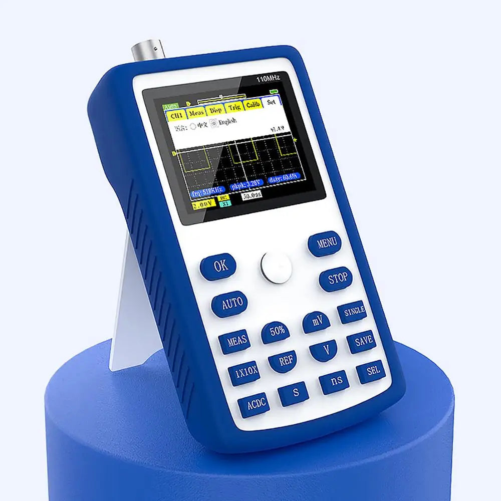 FNIRSI 1C15 Osciloscop digital profesional, lățime de bandă analogică de 110 MHz, rată de eșantionare de 500 MS/s, suportă undă pătrată de 1 kHz, 400 V