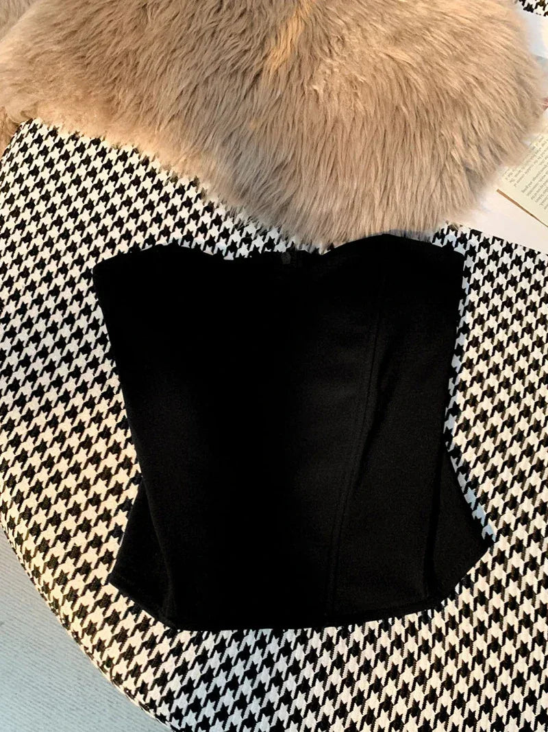 Tanks Tops Women Off-shoulder Outerwear Tube-top elegant Spicy Girls Summer European Style Streetwear Slim Defined Waist Popular - Golden Bridge Store