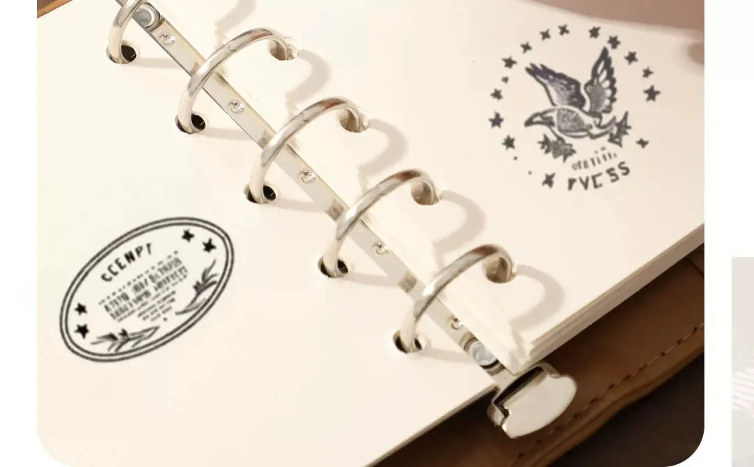 pu Leather Small Notebook Student Binder M5 Notepad Girls Portable Card Holder Simple Niche Design