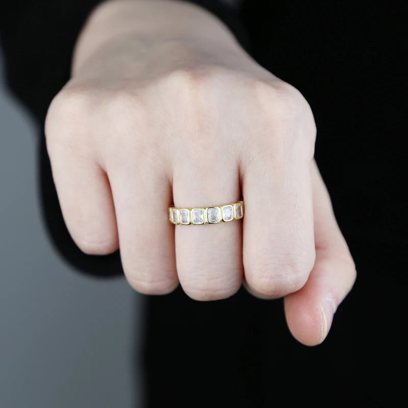 GIRLMIDNIGHT Geometrischer Ring 925 Silber - Zirkonia 57